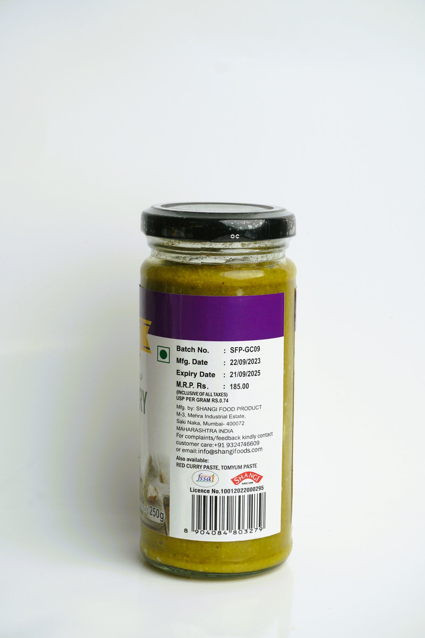 GREEN CURRY PASTE VEG 250g